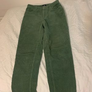Green corduroy pants